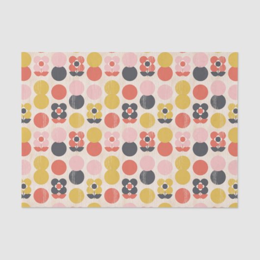 世紀半ばのモダンな花模様 薄葉紙 (正面)