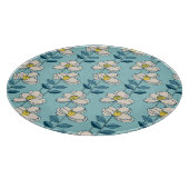 世紀半ばのモダンな花葉パターン カッティングボード (角)