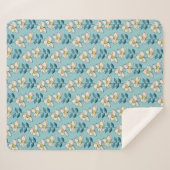 世紀半ばのモダンな花葉パターン シェルパブランケット (正面(横))