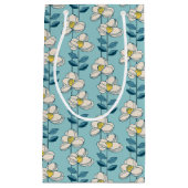 世紀半ばのモダンな花葉パターン スモールペーパーバッグ (正面)