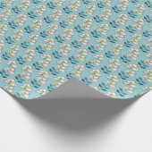 世紀半ばのモダンな花葉パターン ラッピングペーパー (角)