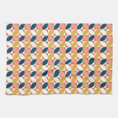 世紀半ばのモダンな葉パターン キッチンタオル (横)