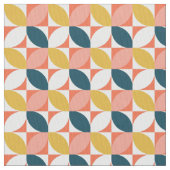 世紀半ばのモダンな葉パターン ファブリック (クローズアップ)