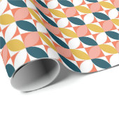 世紀半ばのモダンな葉パターン ラッピングペーパー (ロールコーナー)
