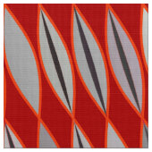 世紀半ばのモダンな葉、えんじ色及び灰色/灰色 ファブリック (クローズアップ)