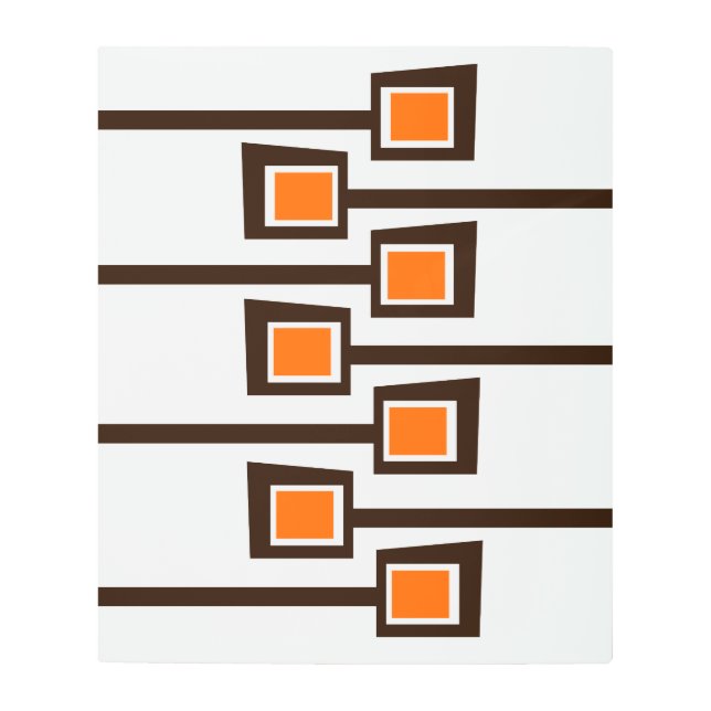 世紀半ばのモダンな金属の壁の芸術 メタルプリント (正面)