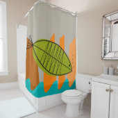 世紀半ばのモダンな魚の芸術 シャワーカーテン (インサイチュ)