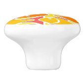 世紀半ばのモダンな魚、蜜柑のオレンジ セラミックノブ (側面)