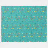 世紀半ばのモダンなEamesの原子スターバストパターン フリースブランケット (正面(横))