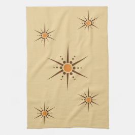 世紀半ばのモダンのスターバスト キッチンタオル