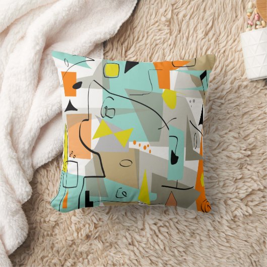 世紀半ばのモダンの刺激を受けたな枕#102 クッション (ブランケット)