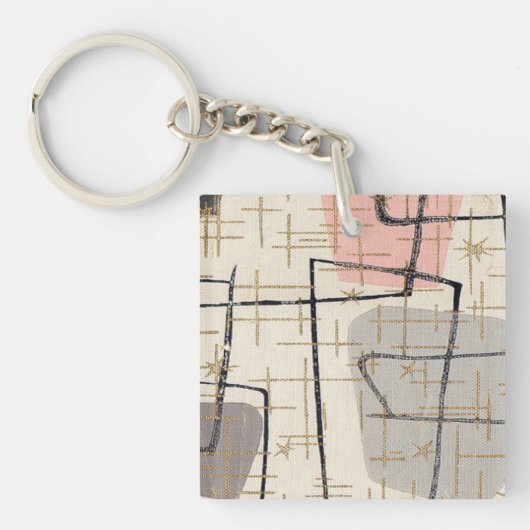 世紀半ばのモダンの抽象芸術のアクリルKeychain キーホルダー (正面)