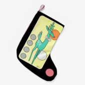 世紀半ばのモダンの抽象芸術のクリスマスのトナカイ スモールクリスマスストッキング (正面 (吊り時))