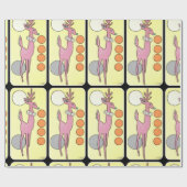 世紀半ばのモダンの抽象芸術のクリスマスのトナカイ ラッピングペーパー (フラット)