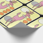 世紀半ばのモダンの抽象芸術のクリスマスのトナカイ ラッピングペーパー (角)