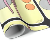 世紀半ばのモダンの抽象芸術のクリスマスのトナカイ ラッピングペーパー (ロールコーナー)