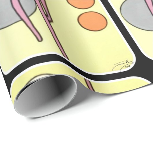 世紀半ばのモダンの抽象芸術のクリスマスのトナカイ ラッピングペーパー (ロールコーナー)