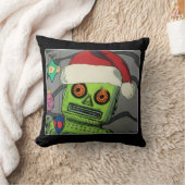 世紀半ばのモダンの抽象芸術のクリスマスのロボット クッション (ブランケット)