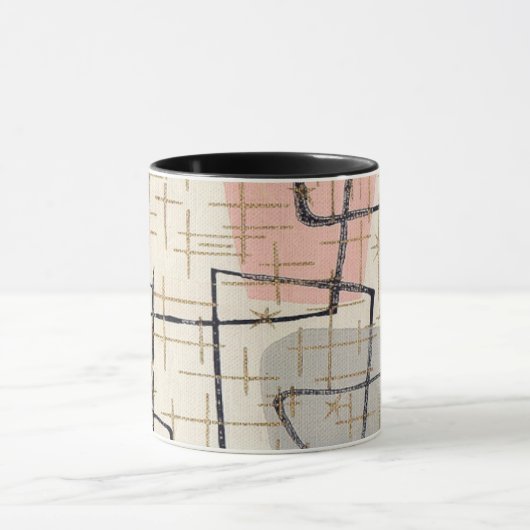 世紀半ばのモダンの抽象芸術のマグ マグカップ (中央)