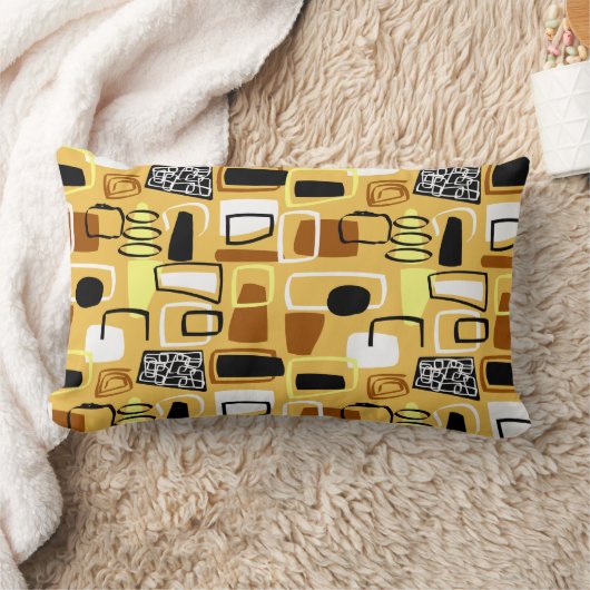 世紀半ばのモダンの抽象芸術の形の枕#31 ランバークッション (ブランケット)