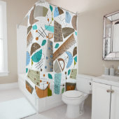 世紀半ばのモダンの抽象芸術の形 シャワーカーテン (インサイチュ)
