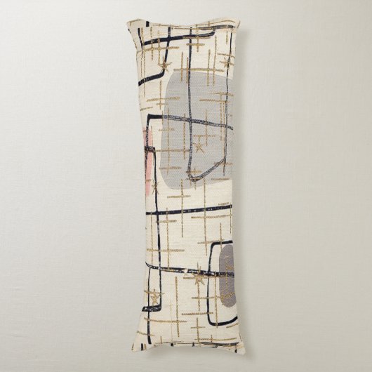 世紀半ばのモダンの抽象芸術の抱き枕 ボディピロー (正面縦)