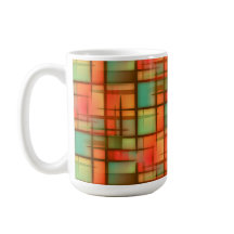 世紀半ばのモダンの抽象芸術の格子縞の赤い青緑