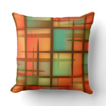 世紀半ばのモダンの抽象芸術の格子縞の青緑の赤