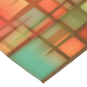 世紀半ばのモダンの抽象芸術の格子縞の青緑の赤 テーブルクロス (アングル)