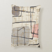 世紀半ばのモダンの抽象芸術の生地のアクセントの枕 アクセントクッション (裏面(縦))