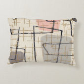 世紀半ばのモダンの抽象芸術の生地のアクセントの枕 アクセントクッション (裏面)