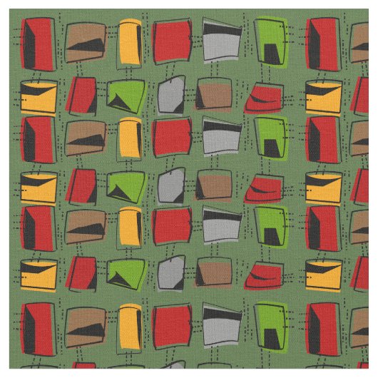 世紀半ばのモダンの抽象芸術の生地25 ファブリック (クローズアップ)