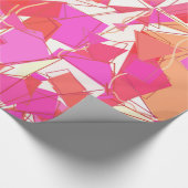 世紀半ばのモダンの抽象芸術、明るい赤紫色、珊瑚のオレンジ ラッピングペーパー (角)