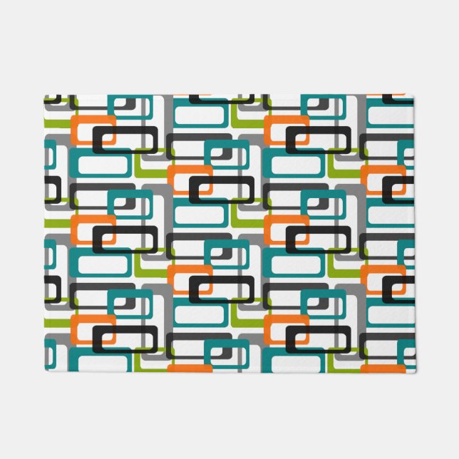 世紀半ばのモダンの玄関マット ドアマット (正面)