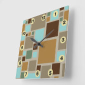 世紀半ばのモダンはパターンレトロを平方します スクエア壁時計 (傾斜)