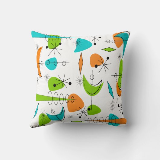 世紀半ばのモダン刺激を受けたな原子#77 クッション (裏面)