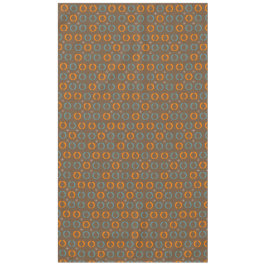 世紀半ばのモダン、楕円形は、ティール（緑がかった色）のオレンジブラウンを主演します テーブルクロス