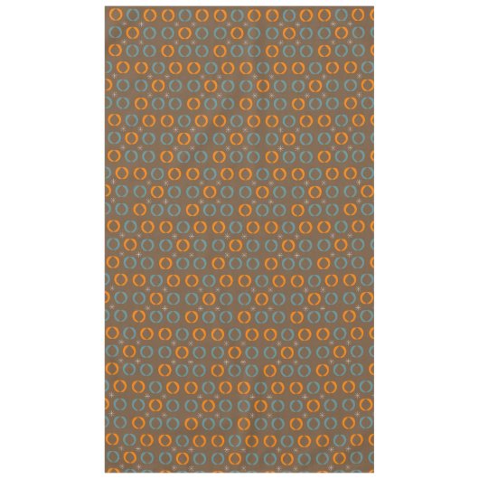 世紀半ばのモダン、楕円形は、ティール(緑がかった色)のオレンジブラウンを主演します テーブルクロス (正面)