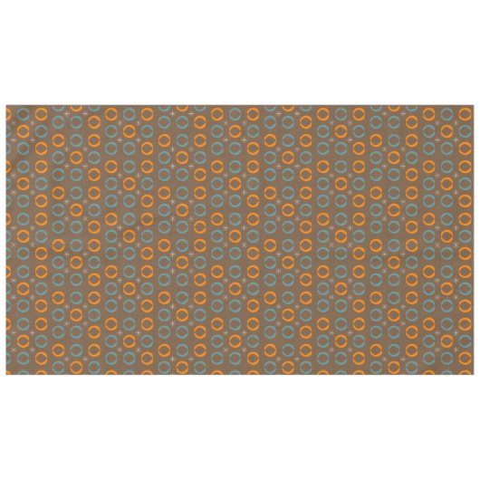 世紀半ばのモダン、楕円形は、ティール(緑がかった色)のオレンジブラウンを主演します テーブルクロス (正面(横))