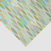 世紀半ばのリボンのプリント-青およびニュートラル 薄葉紙