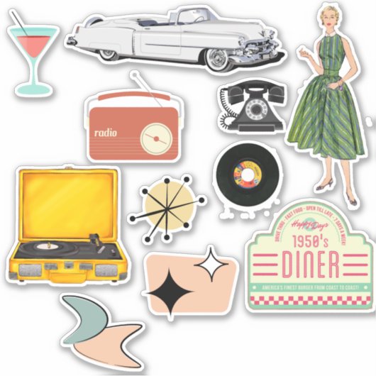 世紀半ばのレトロの組み合わせシール シール (正面)