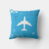 世紀半ばのレトロの青 クッション (裏面)