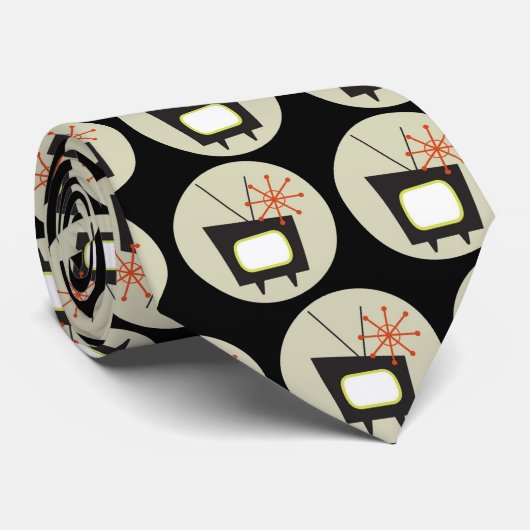 世紀半ばのヴィンテージのテレビのタイ ネクタイ (ロール)