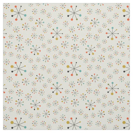 世紀半ばの原子刺激を受けたなパターン ファブリック (見本)