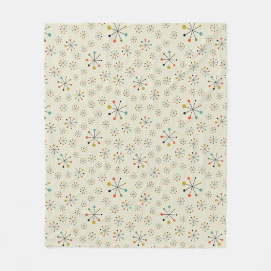 世紀半ばの原子刺激を受けたなパターン フリースブランケット (正面)