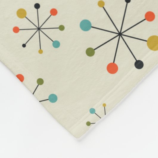 世紀半ばの原子刺激を受けたなパターン フリースブランケット (角)