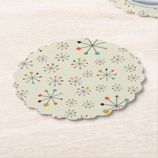 世紀半ばの原子刺激を受けたなパターン ペーパーコースター (アングル)