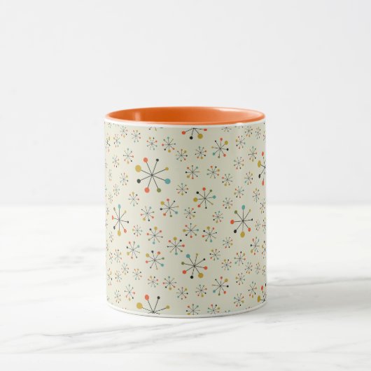 世紀半ばの原子刺激を受けたなパターン マグカップ (中央)