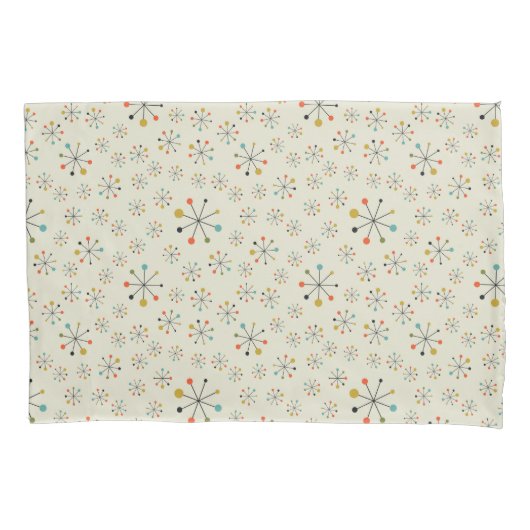 世紀半ばの原子刺激を受けたなパターン 枕カバー (正面左)