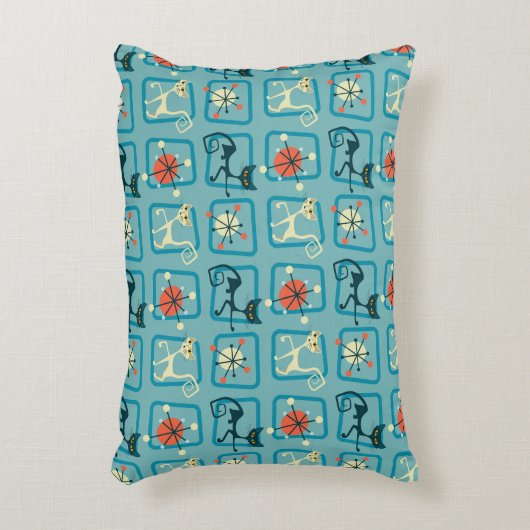 世紀半ばの原子子猫のアクセントの枕 アクセントクッション (正面(垂直))